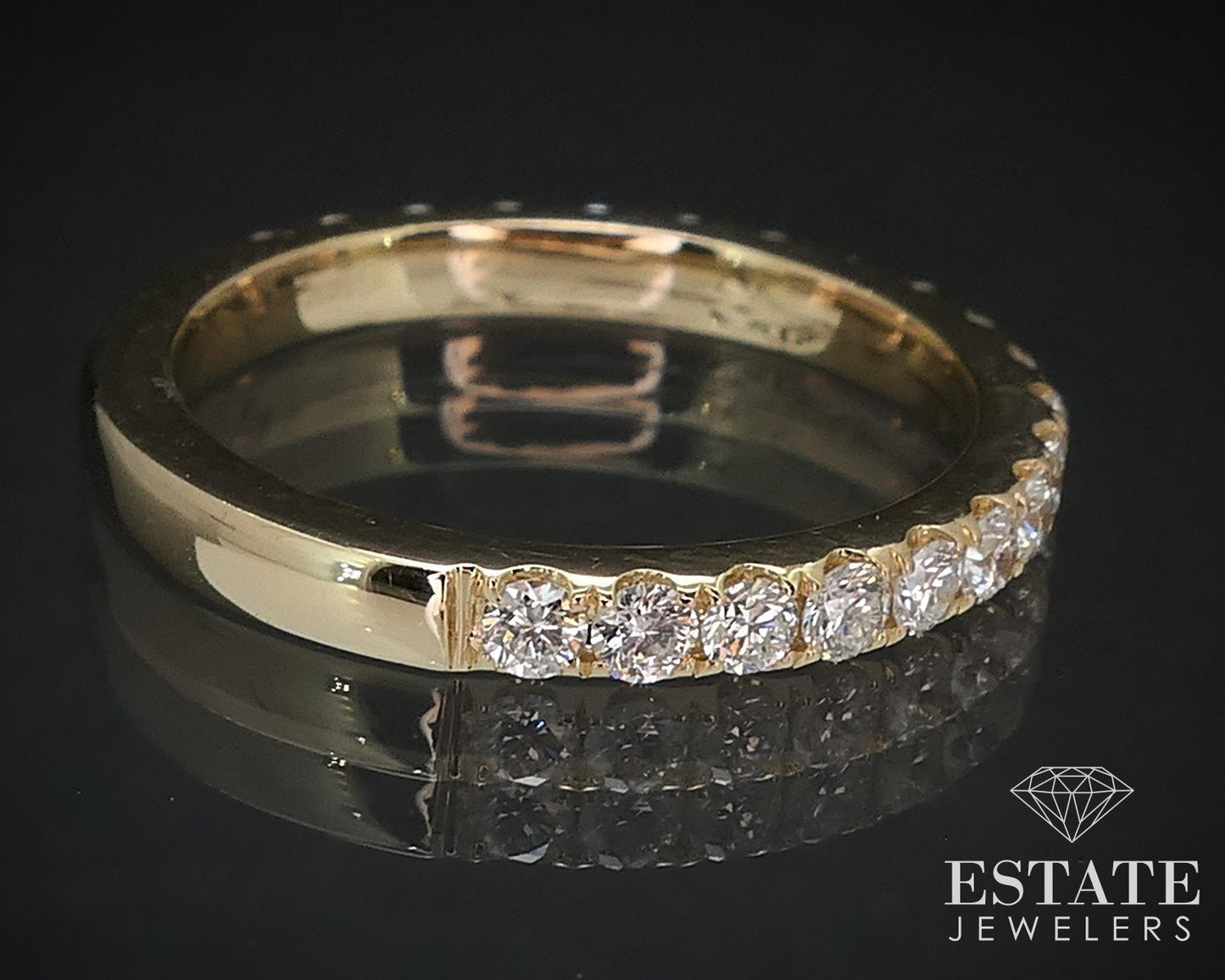 14k Yellow Gold Natural .60ctw Diamond Ladies Wedding Band Ring 2.8g i16555