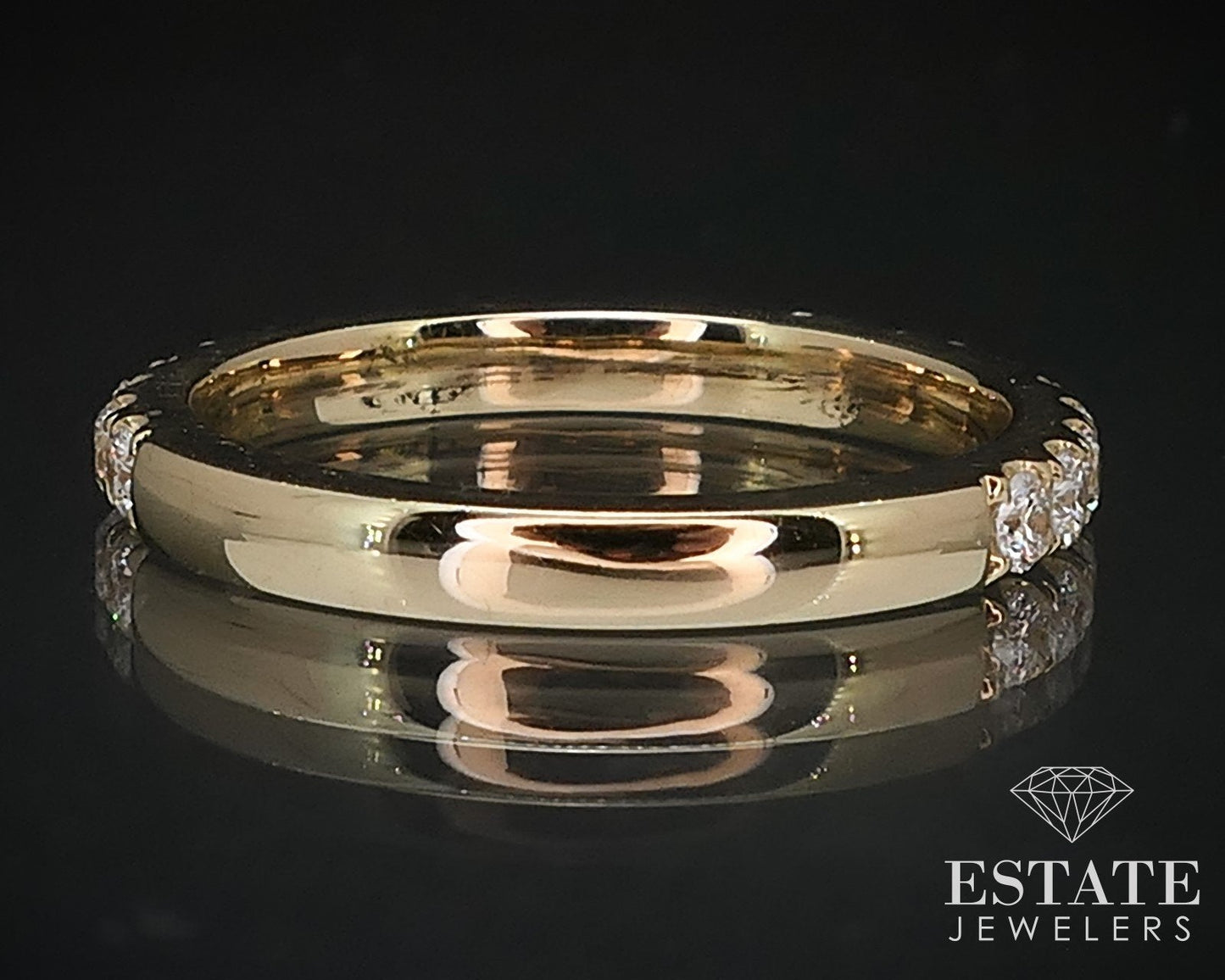 14k Yellow Gold Natural .60ctw Diamond Ladies Wedding Band Ring 2.8g i16555