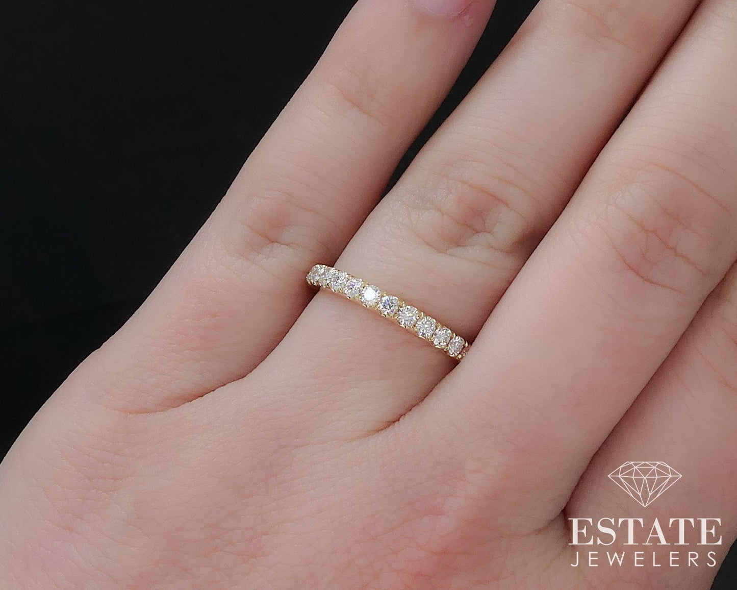 14k Yellow Gold Natural .60ctw Diamond Ladies Wedding Band Ring 2.8g i16555