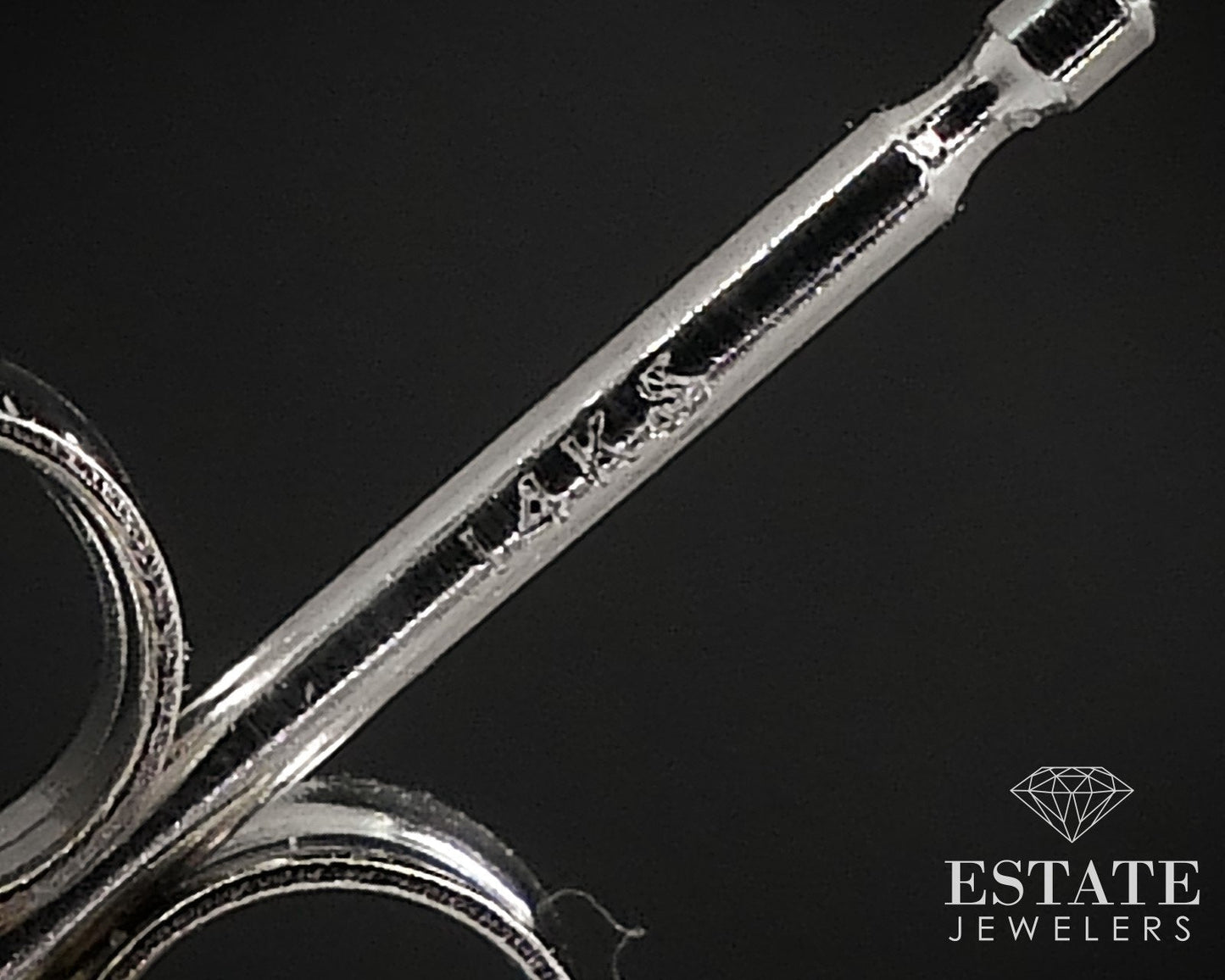 14k White Gold Princess Natural .64ctw Diamond Stud Earrings i16615