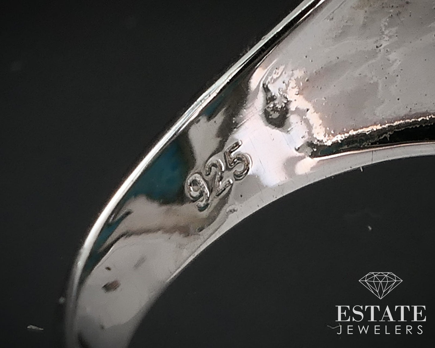 Sterling Silver DK Natural Turquoise Ladies Band Ring 9.2g i16742