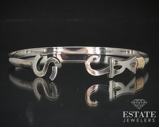 14k & Sterling CBC Caribbean Co. KJS Ladies Bangle Bracelet 11g i16736