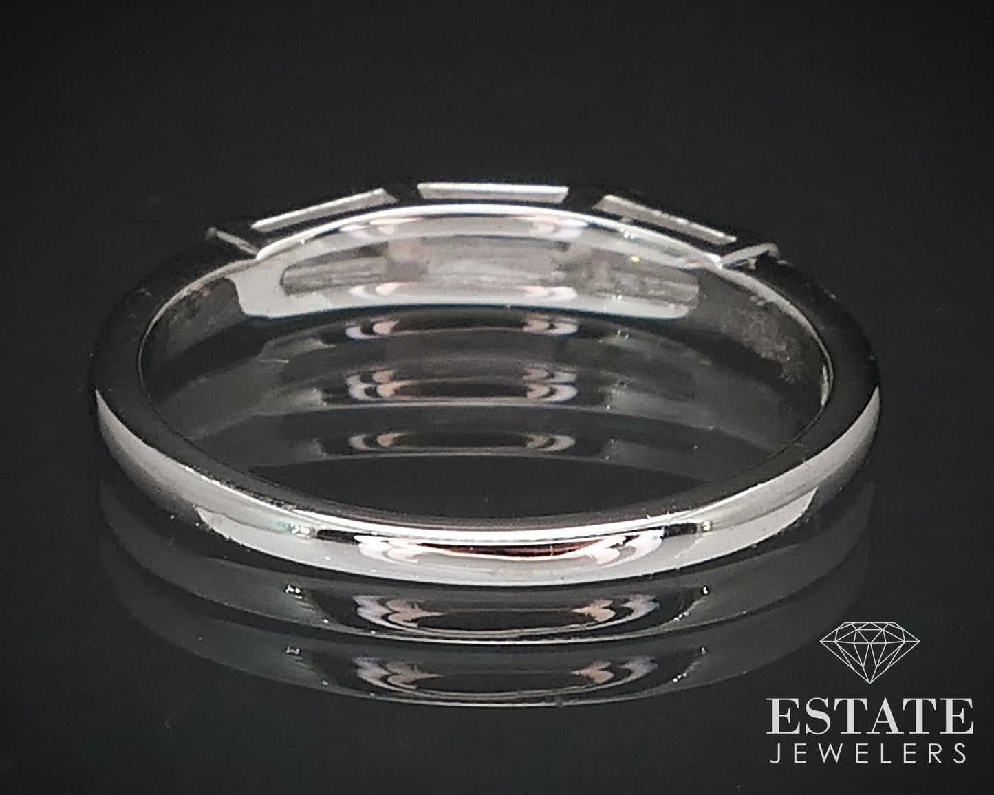 Antique 14k White Gold Natural .30ctw Diamond Ladies Wedding Band 1.8g i16672