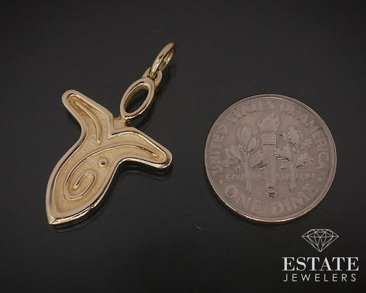 14k Yellow Gold Andy Lakey Signed Angel Charm Pendant 3.6g i16669