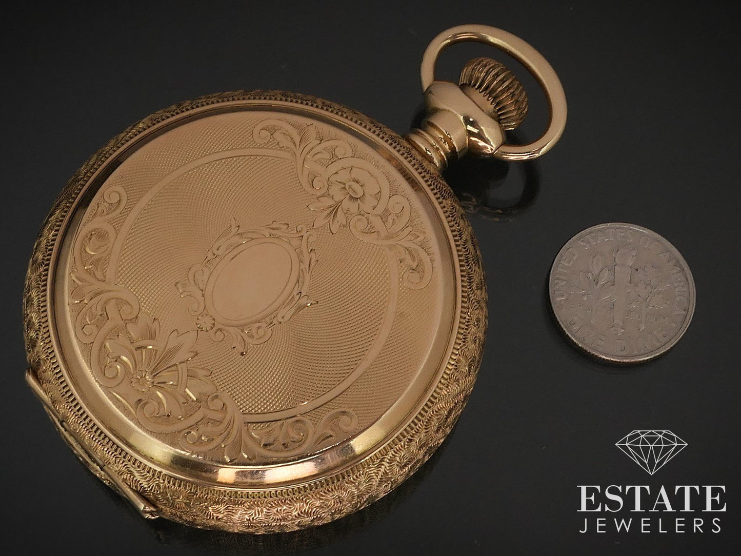Antique Solid 14k Yellow Gold Howard Series XI Heavy Hunters Pocket Watch i16724