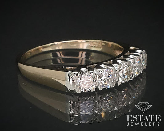 Vintage 14k Yellow Gold Natural .55ctw Diamond Ladies Wedding Band 2.7g i16775