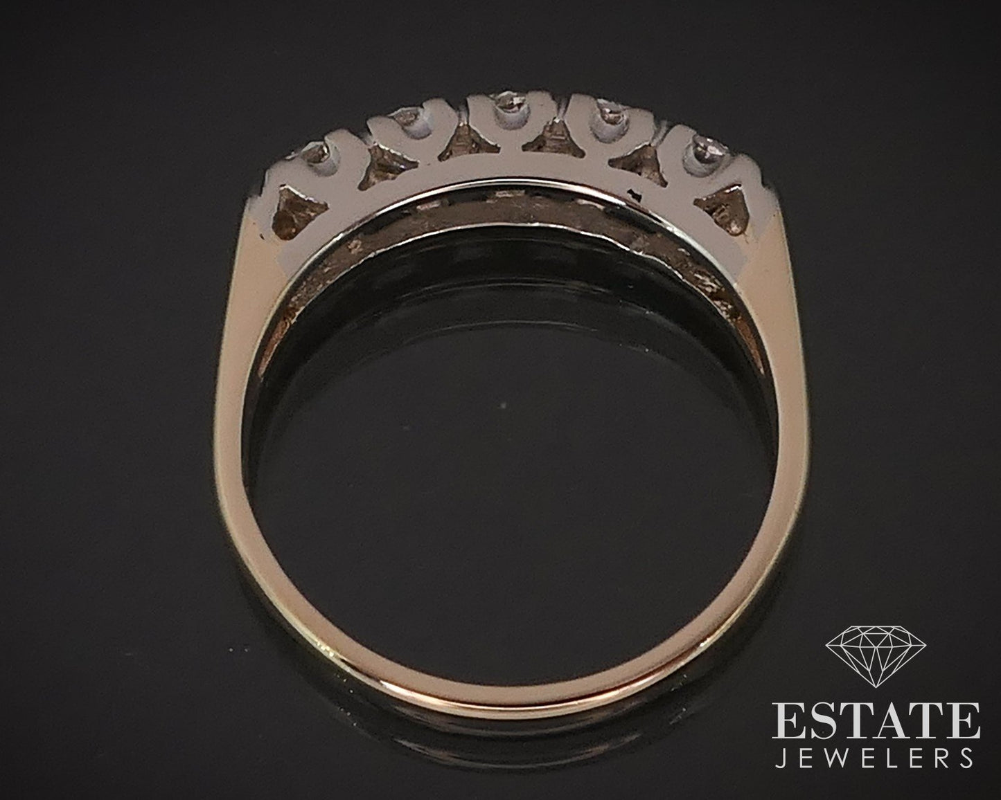 Vintage 14k Yellow Gold Natural .55ctw Diamond Ladies Wedding Band 2.7g i16775