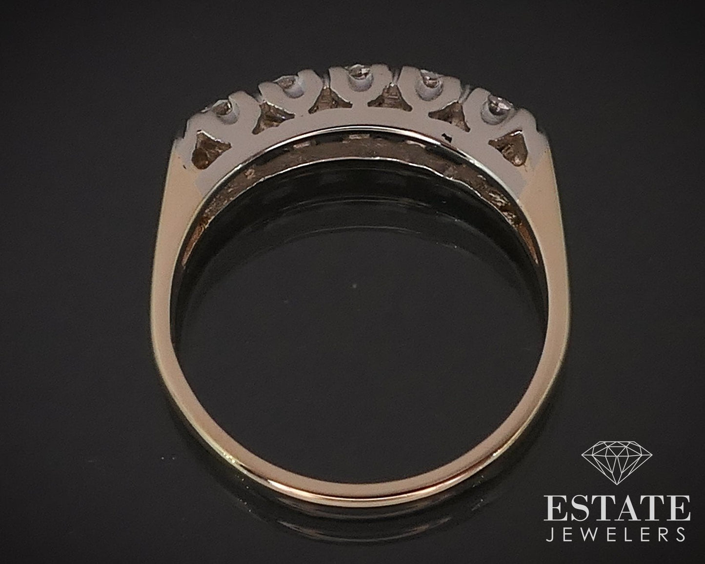 Vintage 14k Yellow Gold Natural .55ctw Diamond Ladies Wedding Band 2.7g i16775