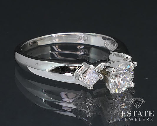 14k White Gold IGI Round Natural .71ctw Diamond Engagement Ring 3.2g i16800