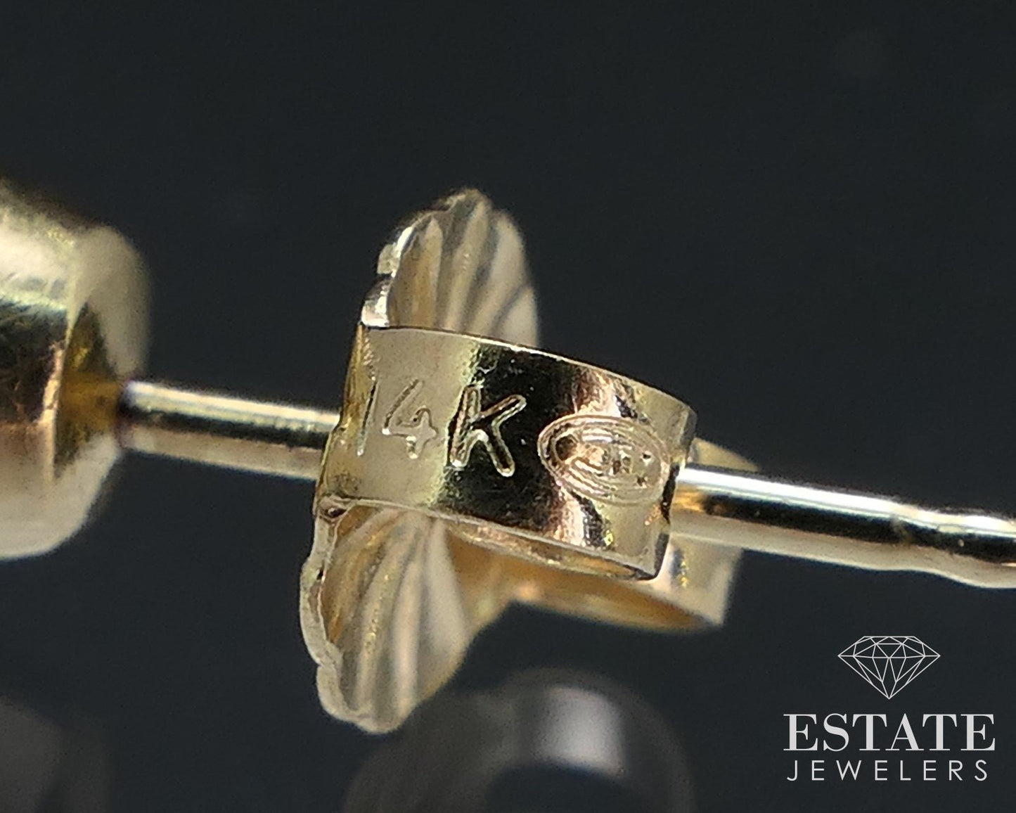 14k Yellow Gold Round Natural .86ctw Diamond Stud Earrings i16794