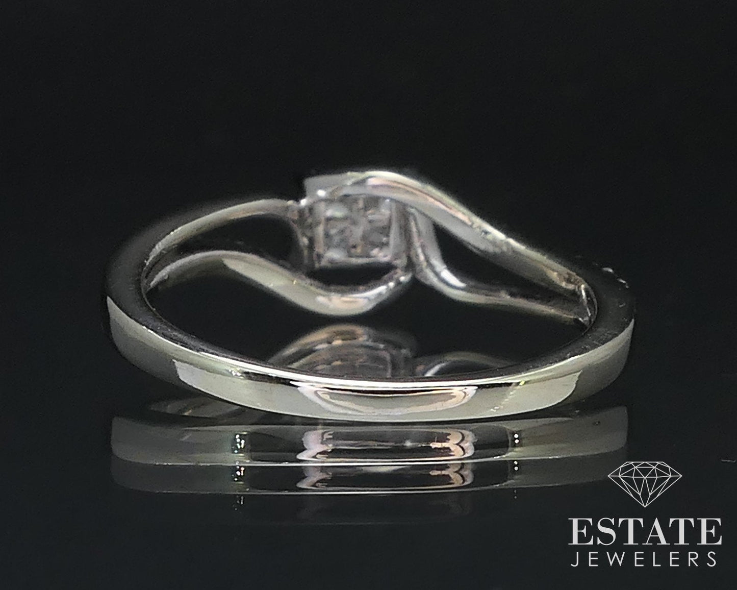 14k White Gold Invisible Set Natural .15ctw Diamond Engagement Ring 2g i16817