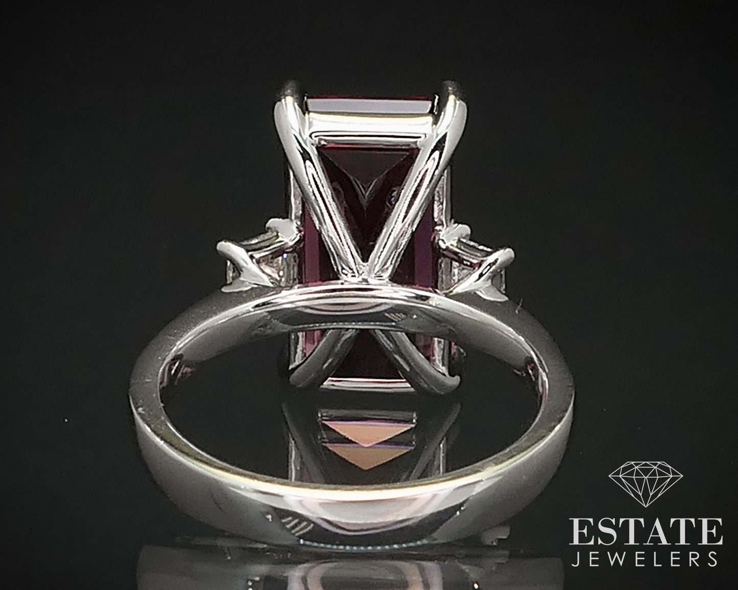 14k White Gold Natural 6.75ct Pink Tourmaline & Diamond Cocktail Ring 6g i16853