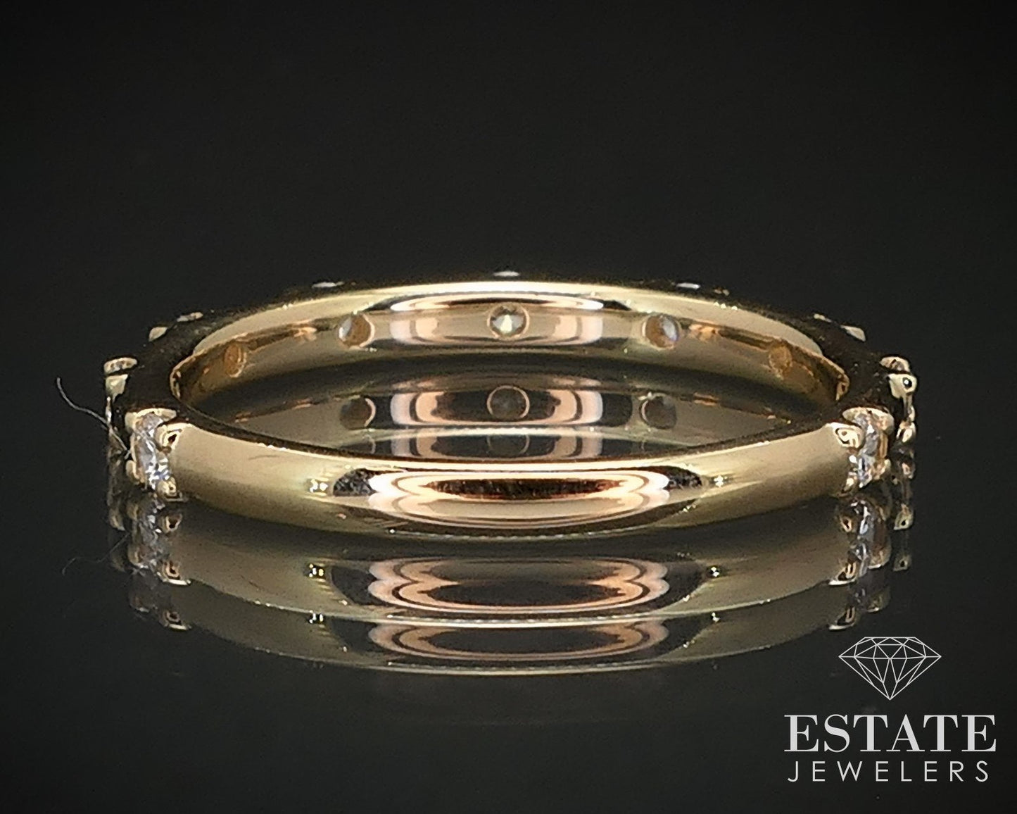 14k Yellow Gold Round Natural .28ctw Diamond Ladies Wedding Band 2g i16832