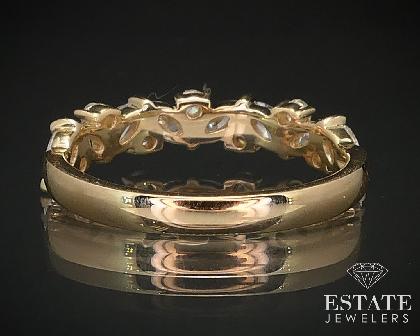14k Yellow Gold Natural .64ctw Diamond Ladies Wedding Band 2.3g i16839