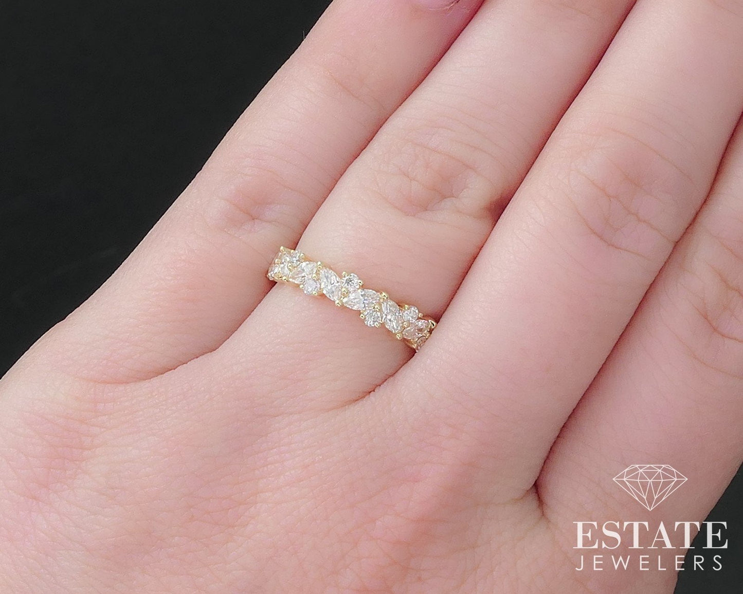 14k Yellow Gold Natural .64ctw Diamond Ladies Wedding Band 2.3g i16839