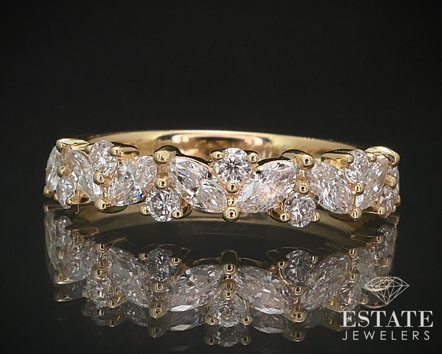 14k Yellow Gold Natural .64ctw Diamond Ladies Wedding Band 2.3g i16839
