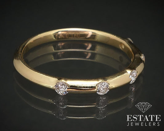 14k Yellow Gold Round Natural .18ctw Diamond Ladies Wedding Band 1.8g i16825