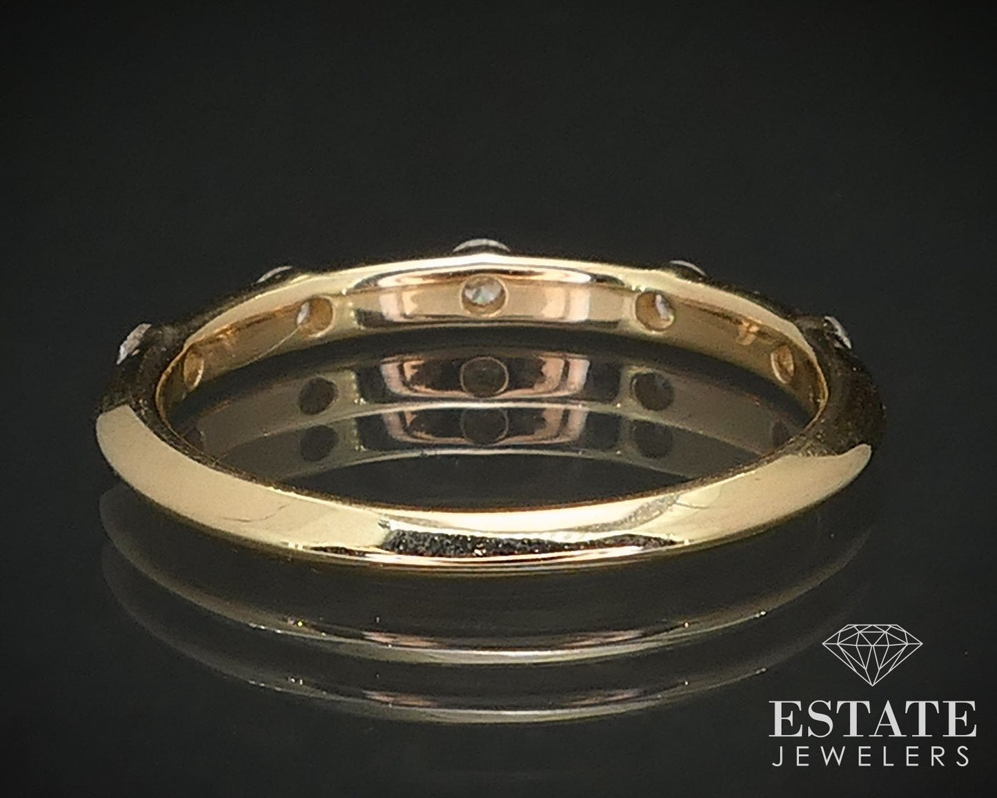 14k Yellow Gold Round Natural .18ctw Diamond Ladies Wedding Band 1.8g i16825