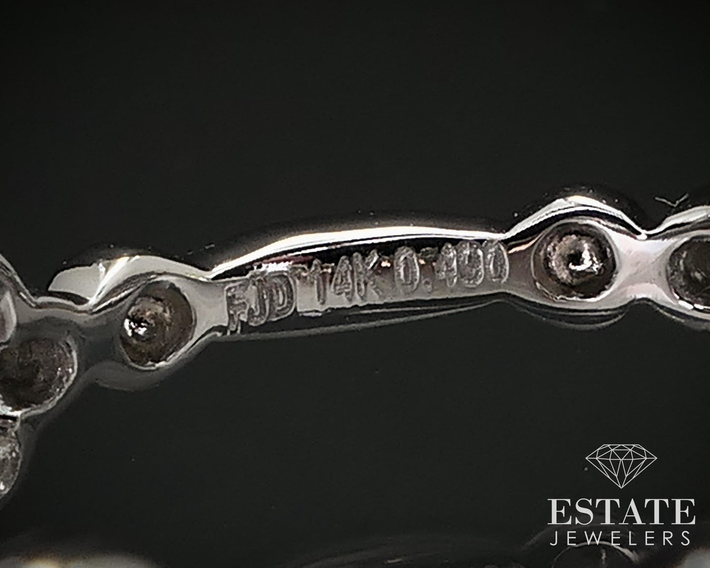 14k White Gold Flower Natural .49ctw Diamond Ladies Wedding Band 2.4g i16840