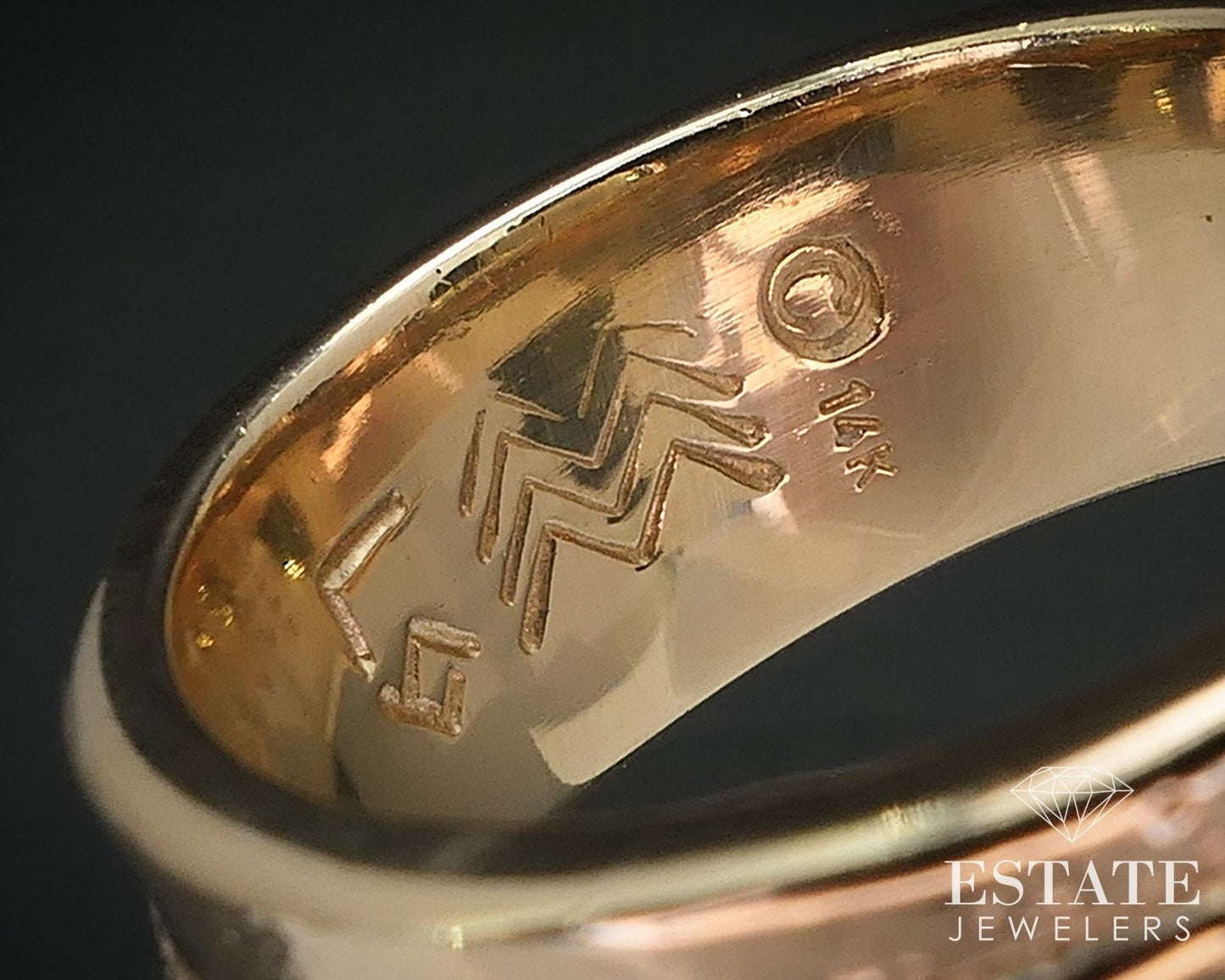 14k Yellow Gold Larry Golsh Pala Mission Lone Mountain Turquoise Ring 13g i16934