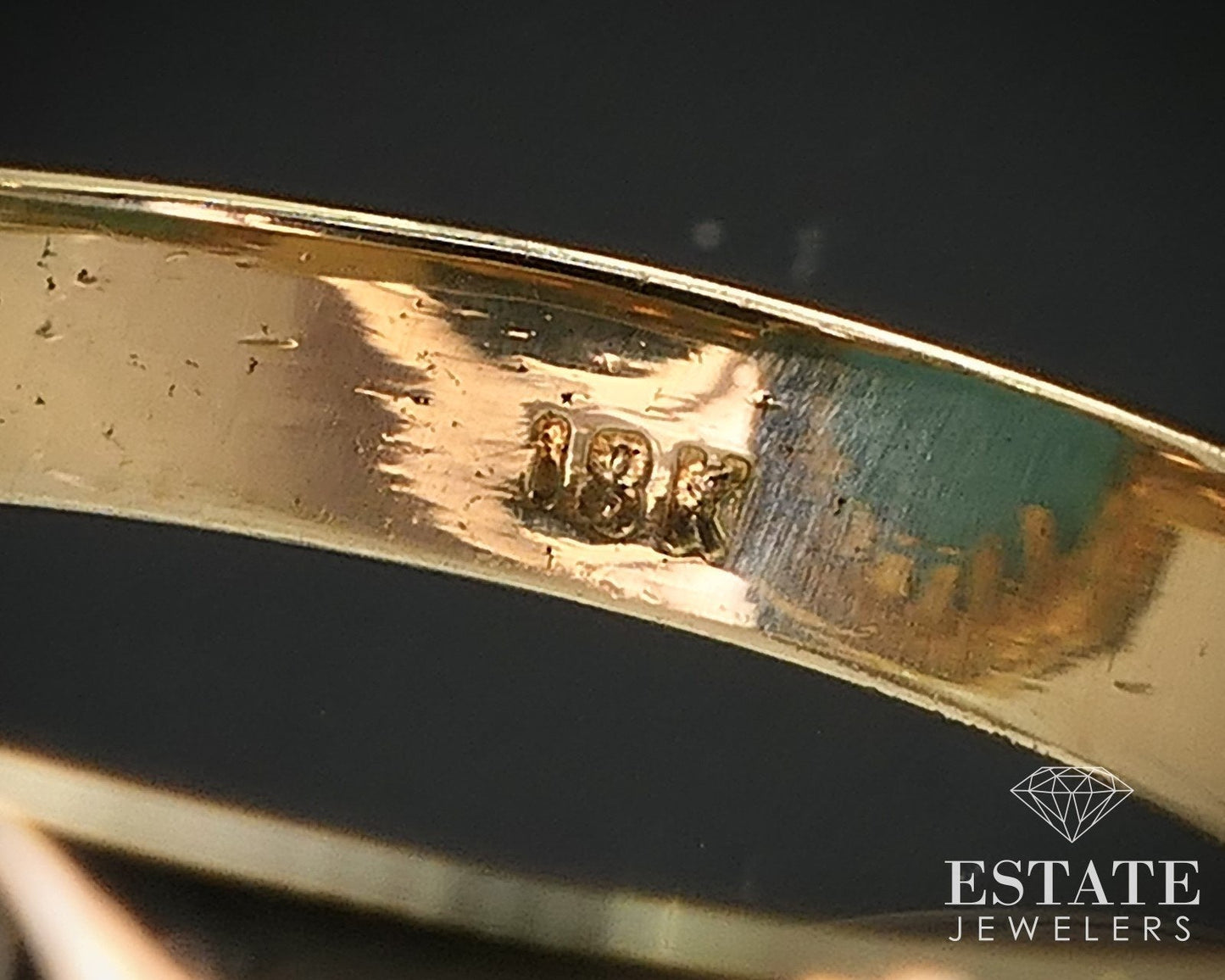 18k Yellow Gold Oval Natural Turquoise Ladies Ring 5.2g i16897
