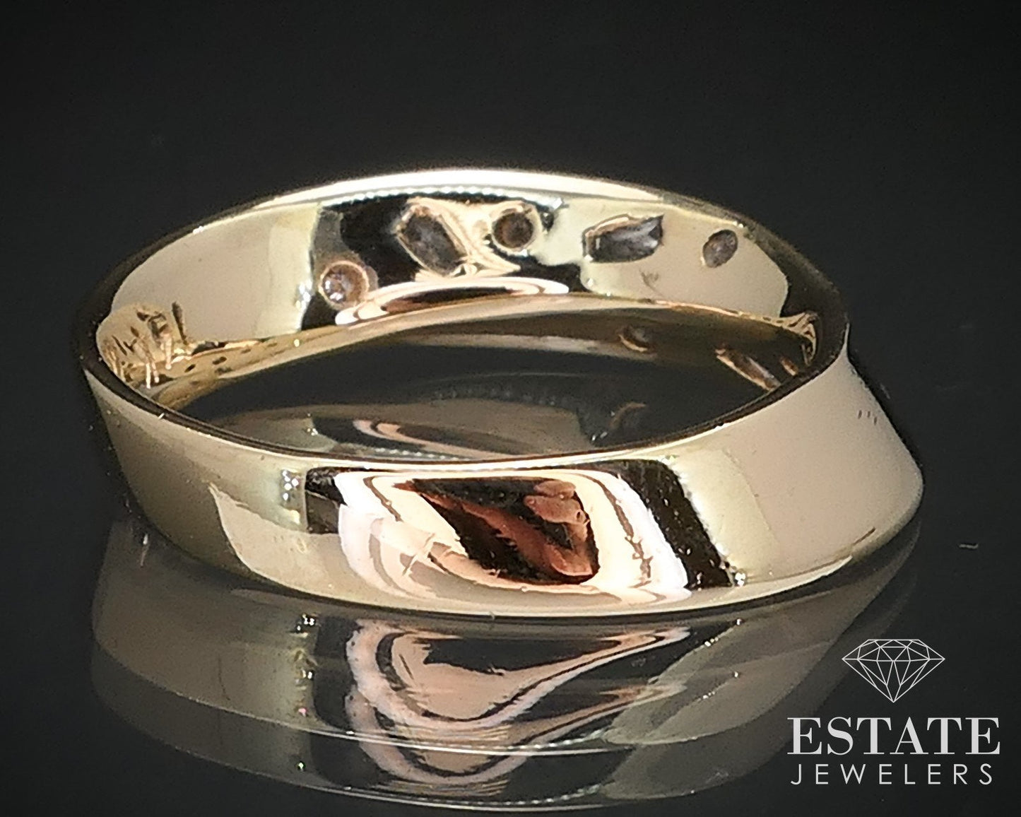 14k Yellow Gold Natural .06ctw Diamond Ladies Band Ring 3.1g i16890