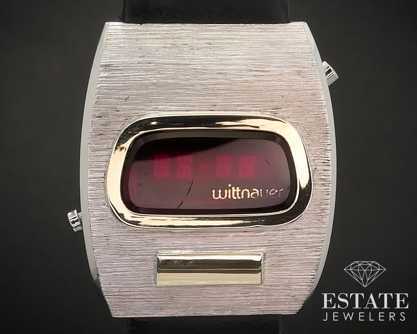 Vintage 14k Gold & Sterling Wittnauer Polara III Digital LED Mens Watch i17409