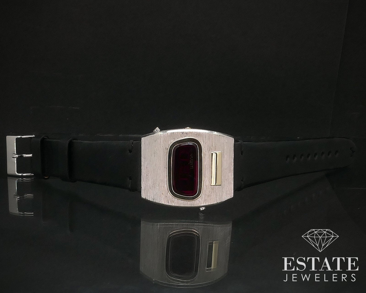 Vintage 14k Gold & Sterling Wittnauer Polara III Digital LED Mens Watch i17409