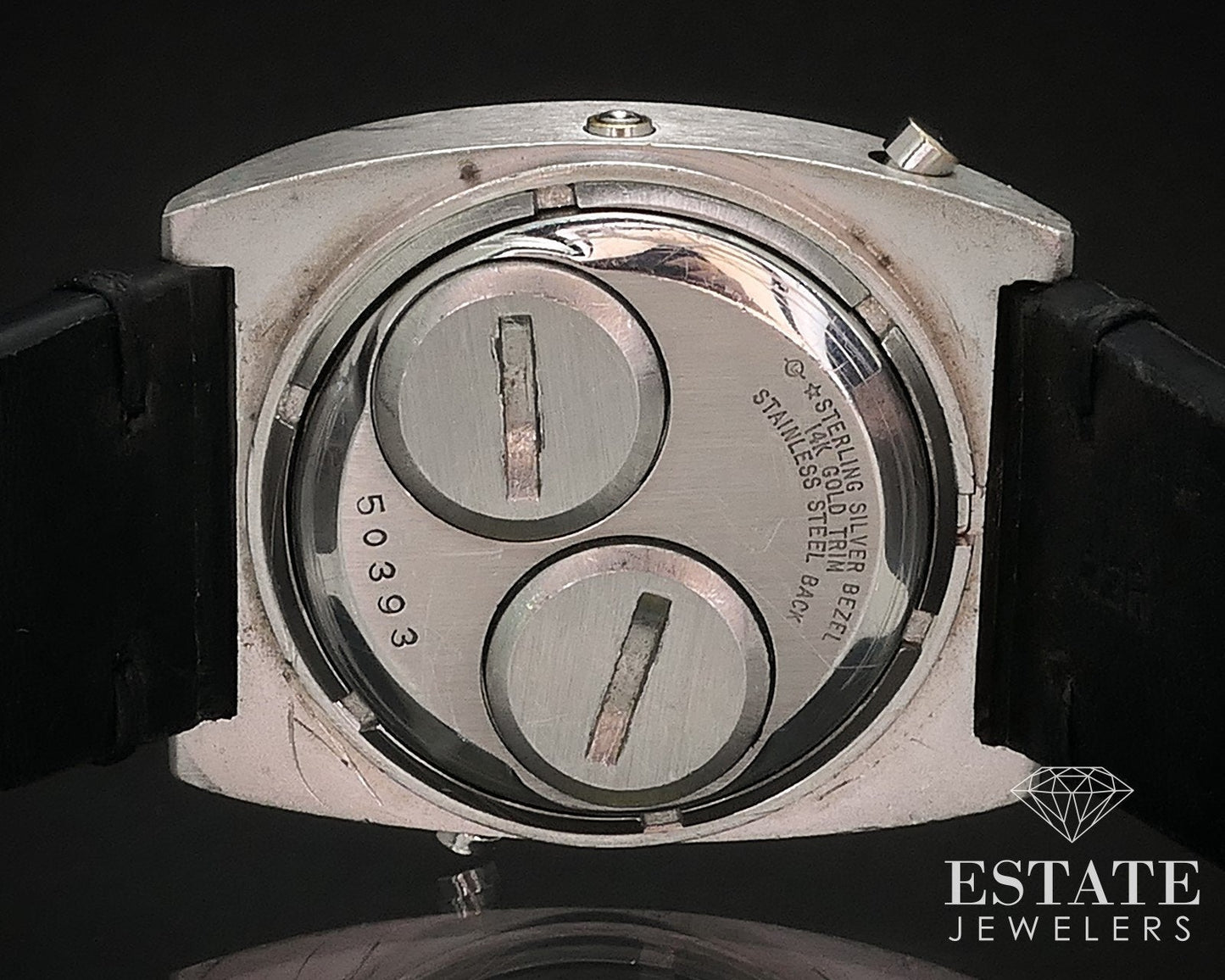 Vintage 14k Gold & Sterling Wittnauer Polara III Digital LED Mens Watch i17409