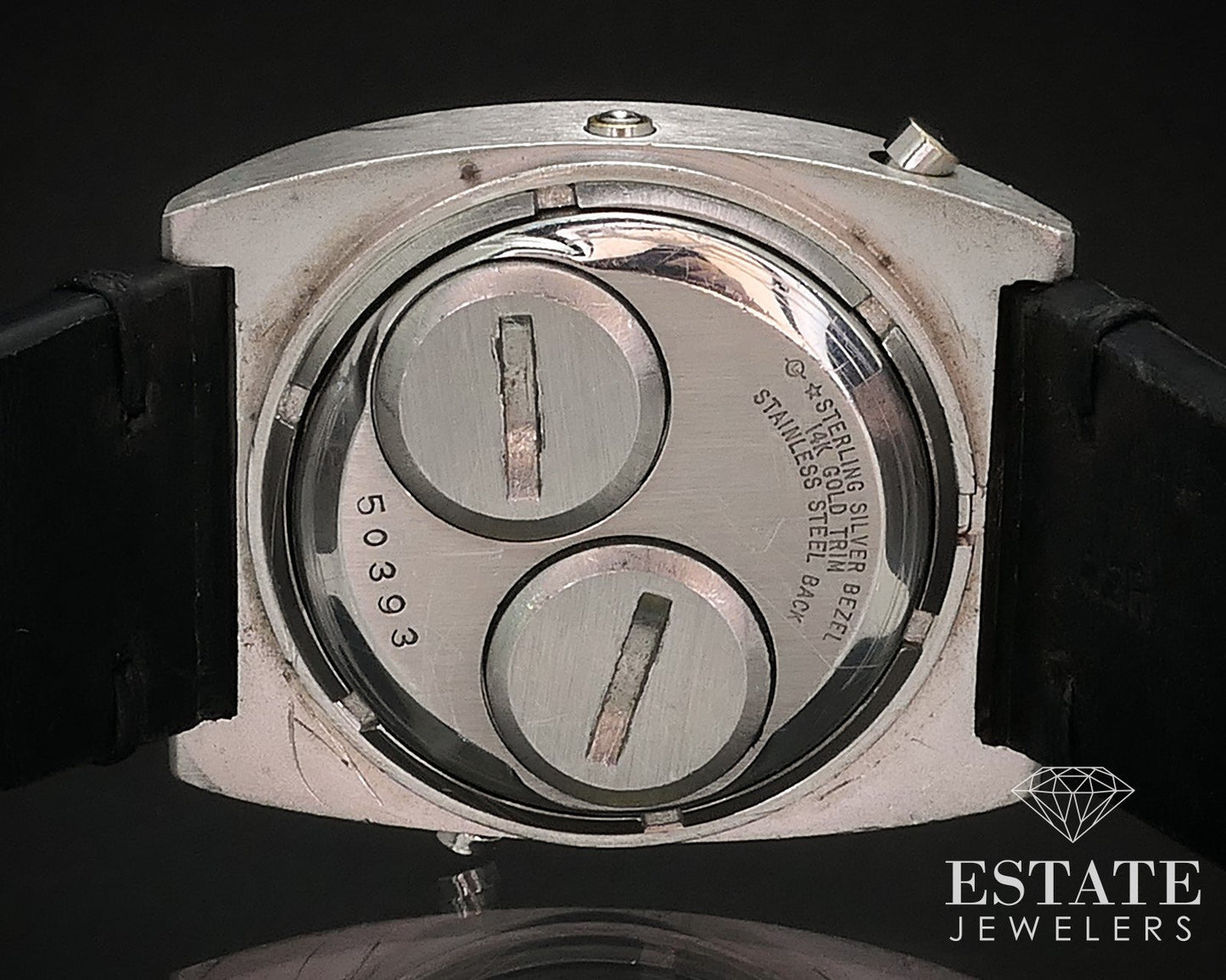 Vintage 14k Gold & Sterling Wittnauer Polara III Digital LED Mens Watch i17409