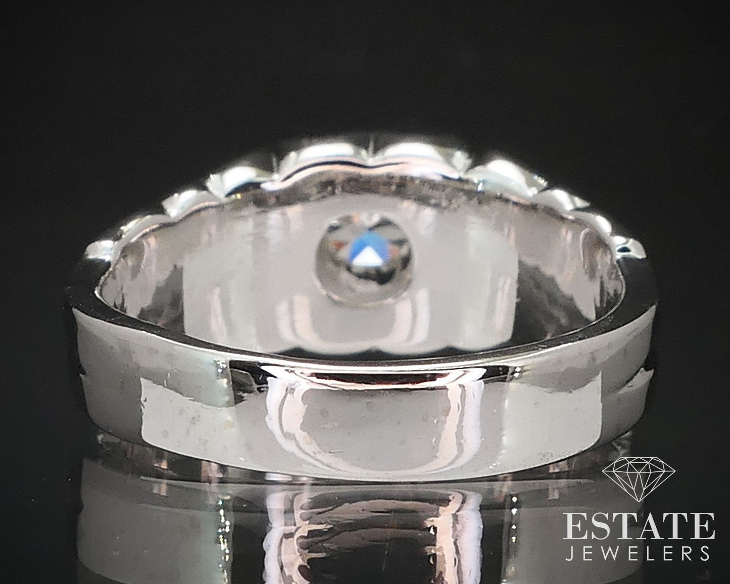 Antique Edwardian 14k White Gold European .25ct Diamond Belcher Ring 7.8g i17019