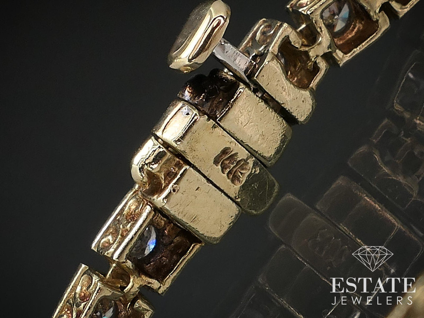 Vintage 14k Yellow Gold Natural 1.5ctw Diamond Tennis Bracelet 10g 7.5"L i17001