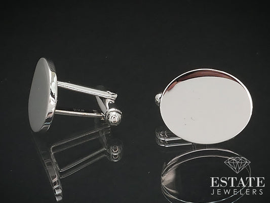 Sterling Silver Blank Oval Tiffany & Co. Mens Cufflinks 12g i16998