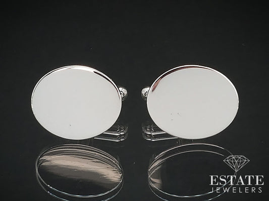 Sterling Silver Blank Oval Tiffany & Co. Mens Cufflinks 12g i16998