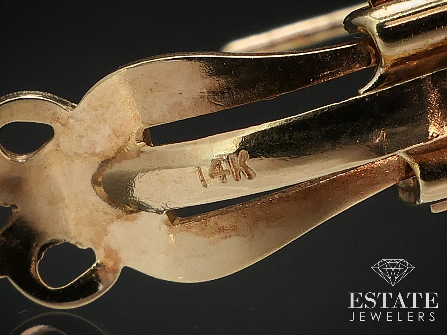 14k Yellow Gold 16mm Mabe Pearl & Diamond Button Stud Earrings 13.6g i17011