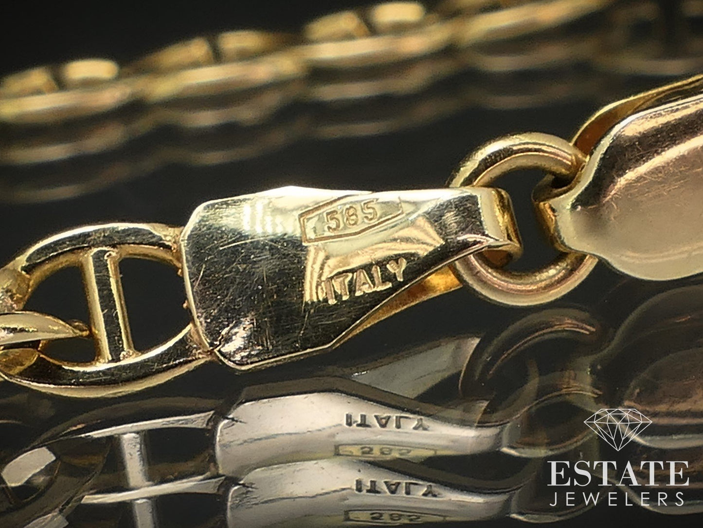 14k Yellow Gold 3.7mm Anchor Chain Link Mens Bracelet 4.6g 9"L i17042b