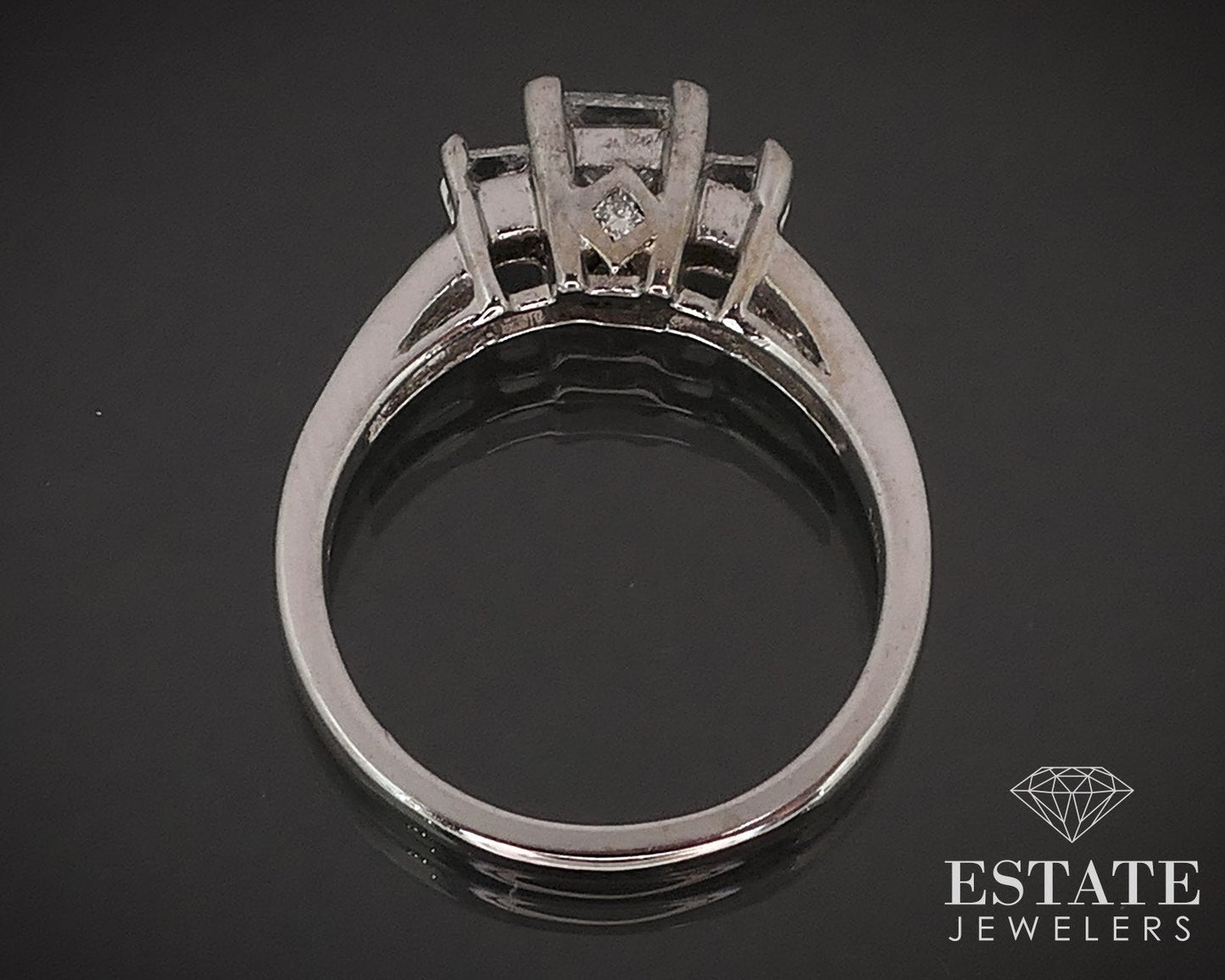 14k White Gold Princess Natural 1.29ctw Diamond Engagement Ring 5.1g i17038