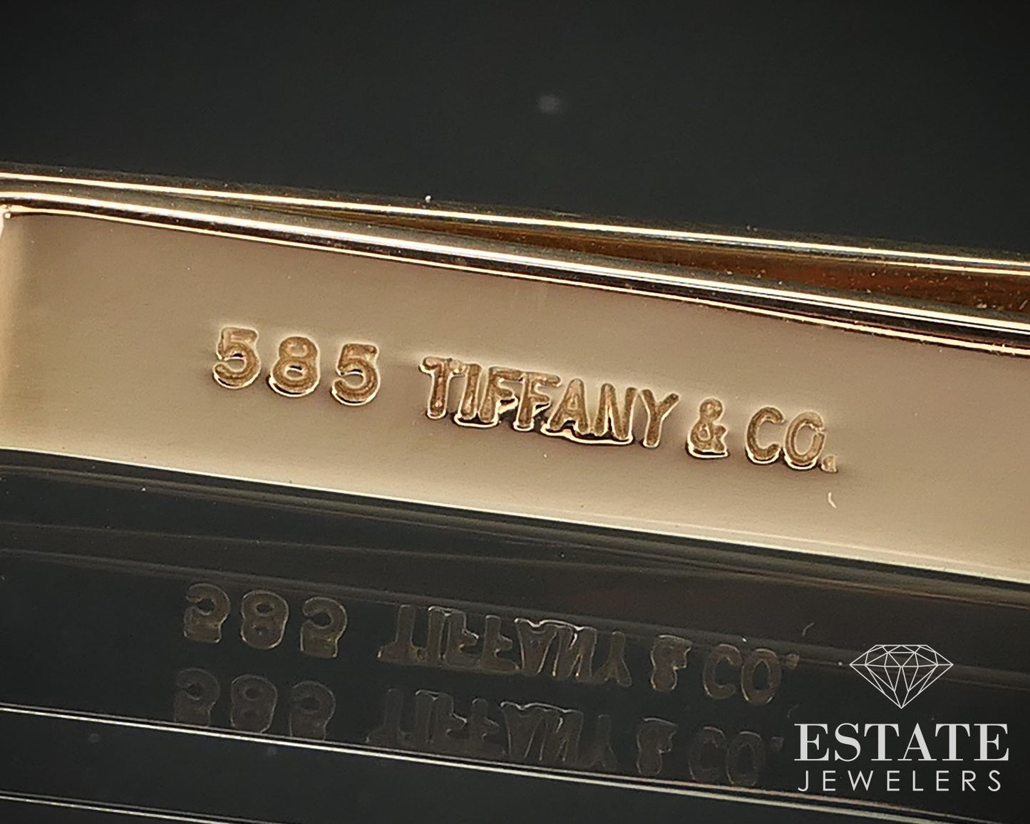 14k Yellow Gold Tiffany & Co. Smooth Tie Bar Clip 3.8g i17028