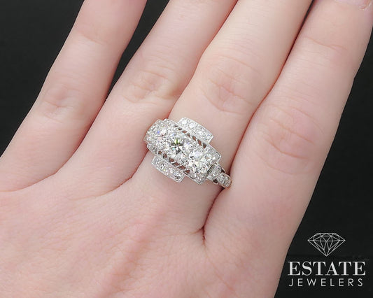 Antique 14k White Gold European Natural 2.17ctw Diamond Engagement Ring i17114