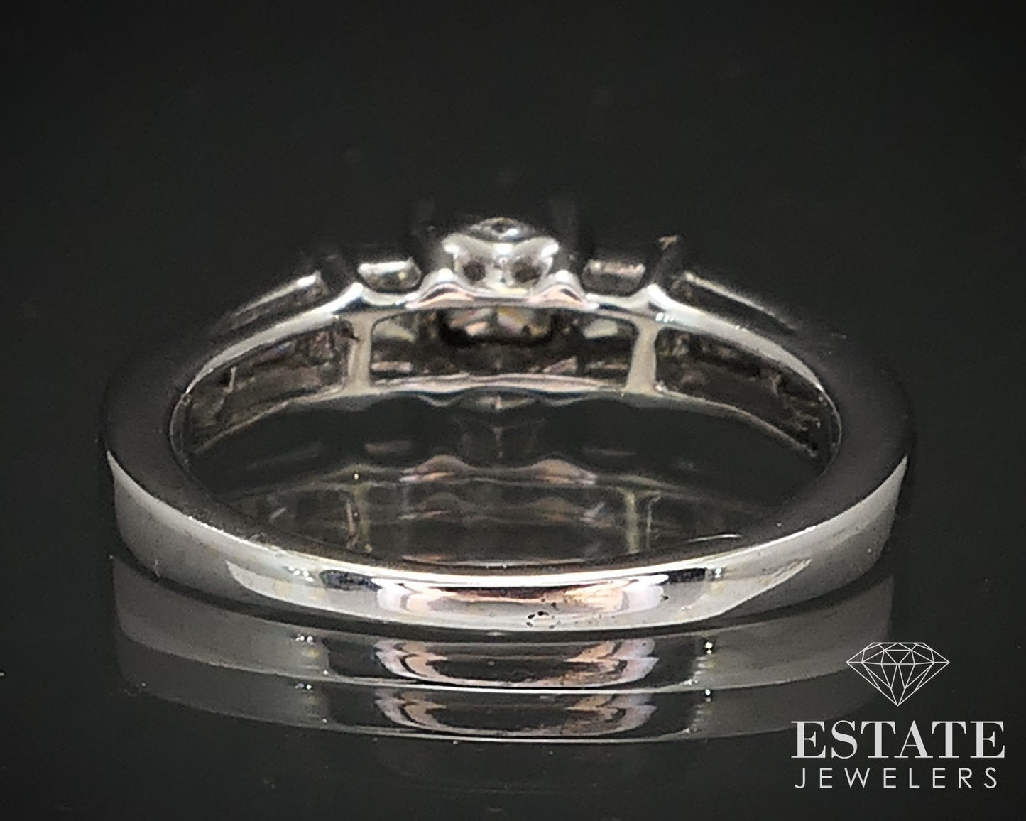 14k White Gold Princess Natural .65ctw Diamond Engagement Ring 3.3g i17107