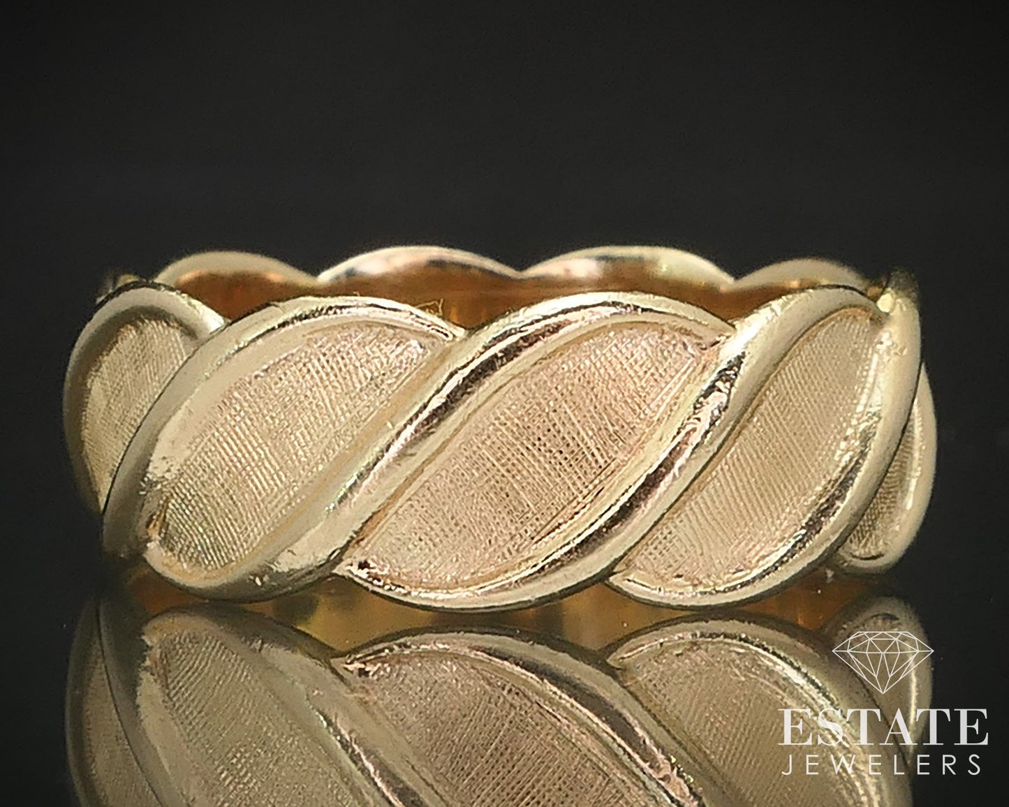 Retro 14k Yellow Gold Free Form Modernist Ladies Band Ring 3.2g i17189b