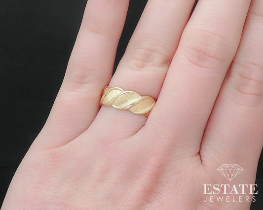 Retro 14k Yellow Gold Free Form Modernist Ladies Band Ring 3.2g i17189b