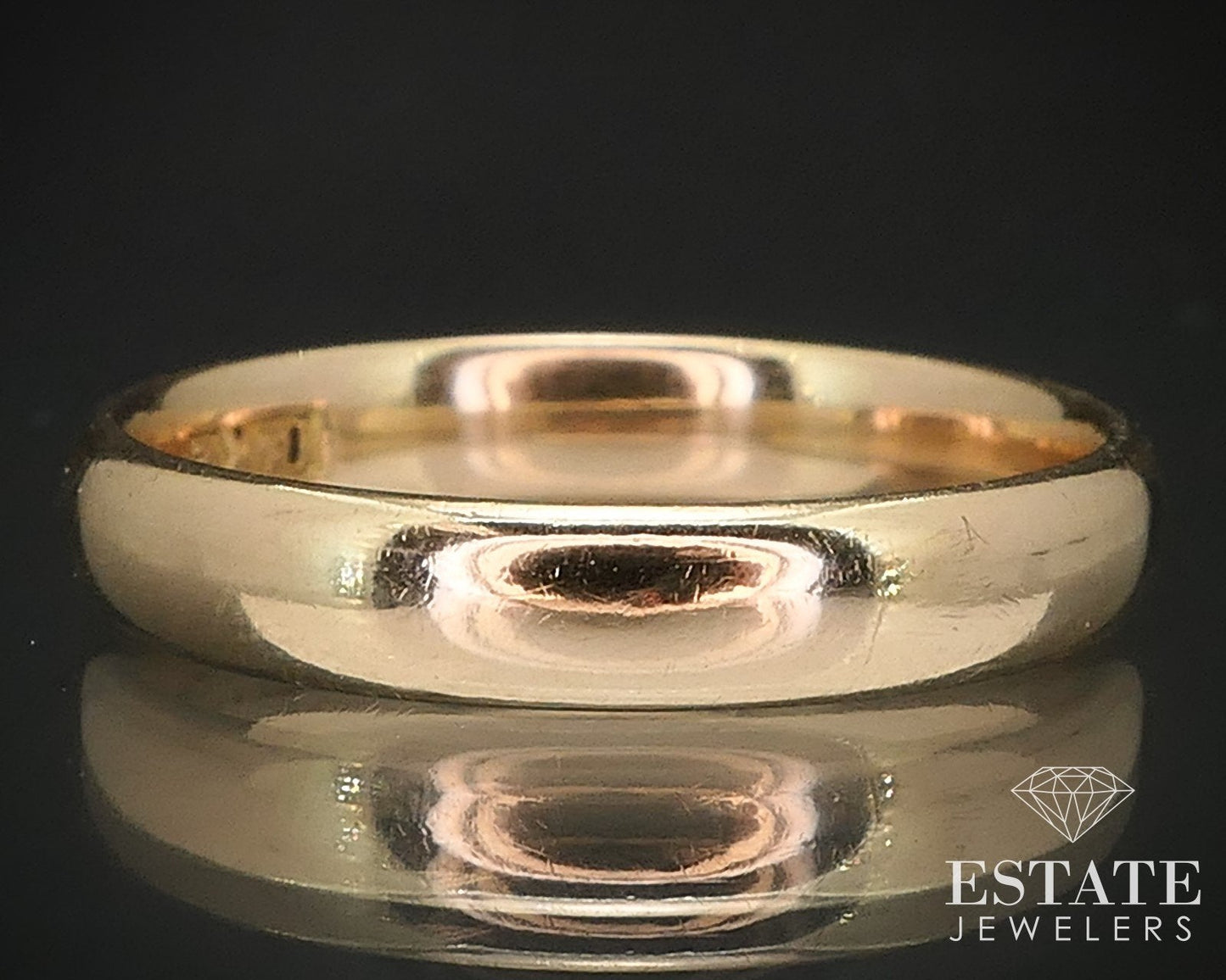 Vintage 14k Yellow Gold 3.6mm Smooth Mens Wedding Band Ring 3.5g i17194b