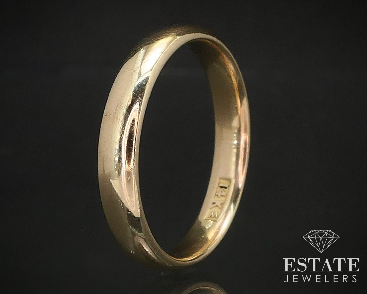 Vintage 14k Yellow Gold 3.6mm Smooth Mens Wedding Band Ring 3.5g i17194b