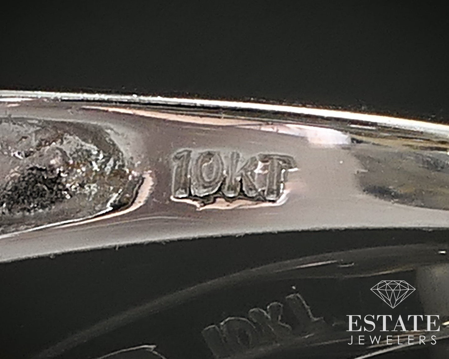 10k White & Yellow Gold Natural .12ctw Diamond Crossover Band Ring 3.4g i17190b