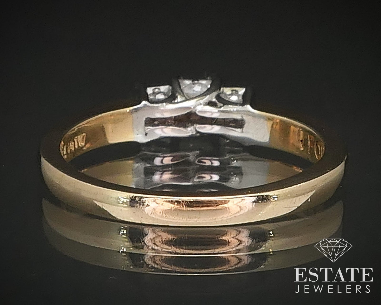 14k Yellow Gold Princess Natural .50ctw Diamond Engagement Ring 3.4g i17188b