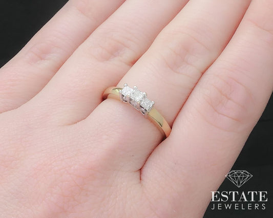 14k Yellow Gold Princess Natural .50ctw Diamond Engagement Ring 3.4g i17188b