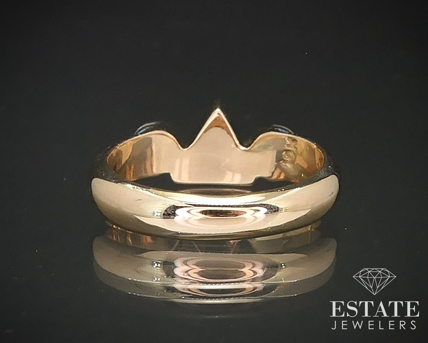 Vintage 14k Yellow Gold Natural Opal Ladies Band Ring 4.3g i17179