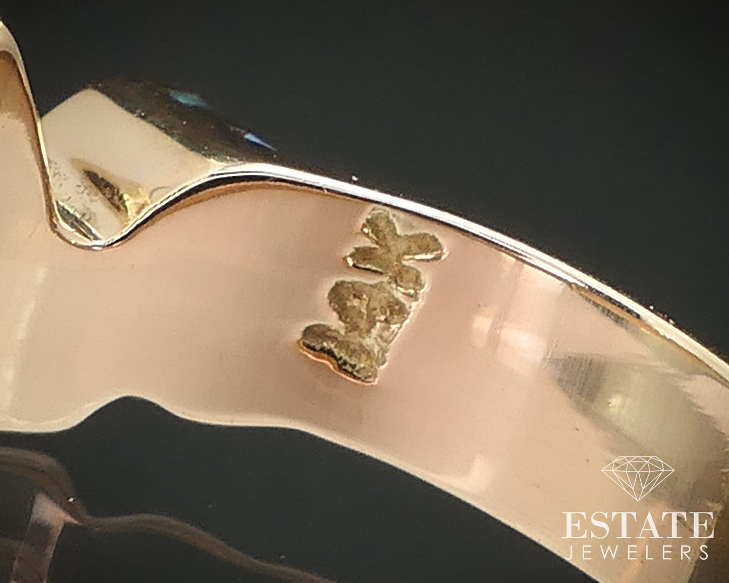 Vintage 14k Yellow Gold Natural Opal Ladies Band Ring 4.3g i17179
