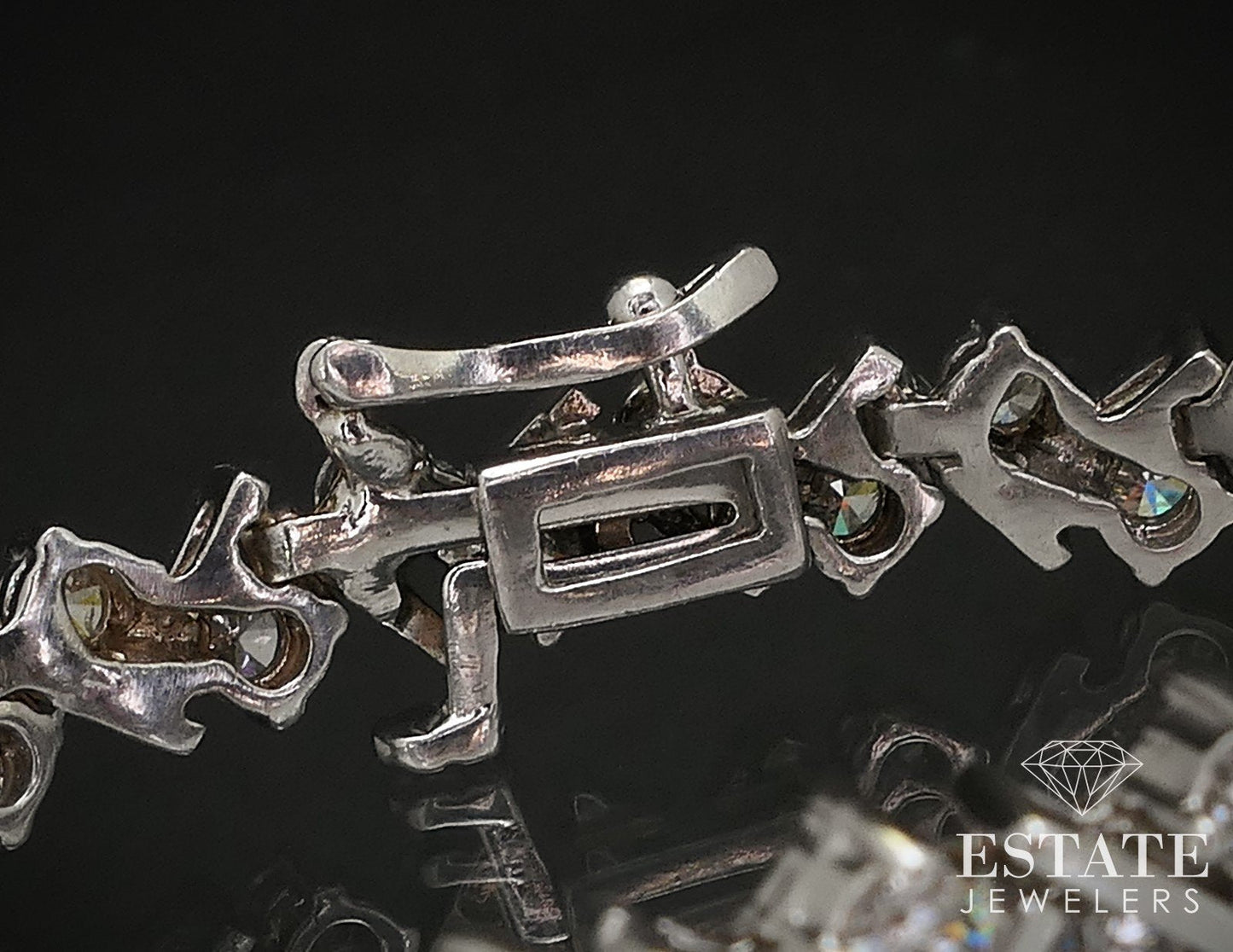 14k White Gold Round Natural 3ctw Diamond Tennis Bracelet 16.9g 7.5"L i17247